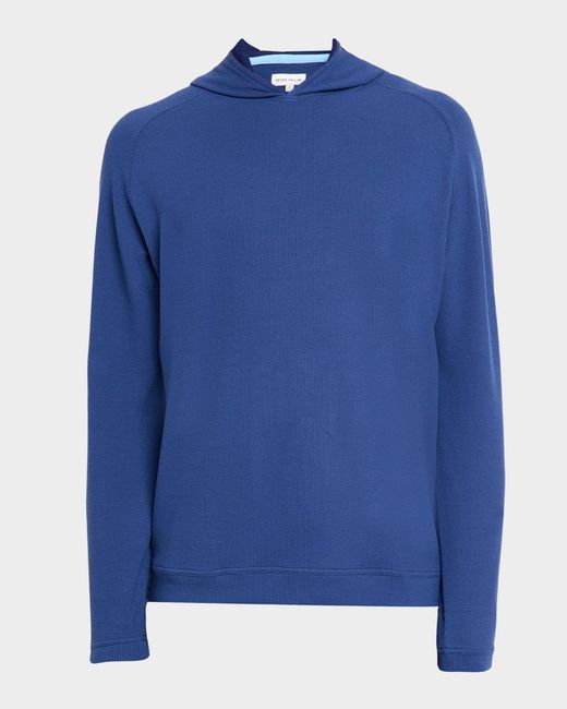 Peter Millar Blue Apos;S Pine Waffle Performance Hoodie for men