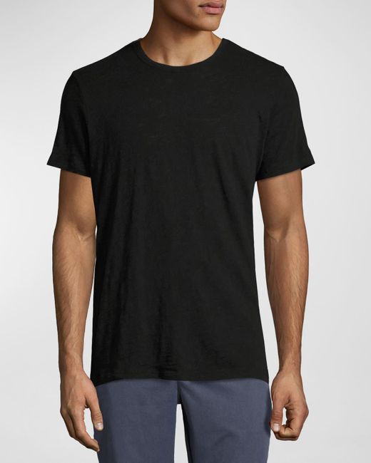 ATM Black Slub Jersey Crewneck T-shirt for men