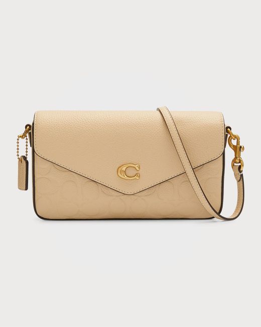 COACH Wyn Signature Leather Crossbody Bag in Natural | Lyst