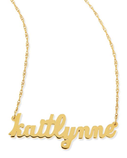 Jennifer Zeuner Metallic Serafina Personalized Mini Nameplate Necklace