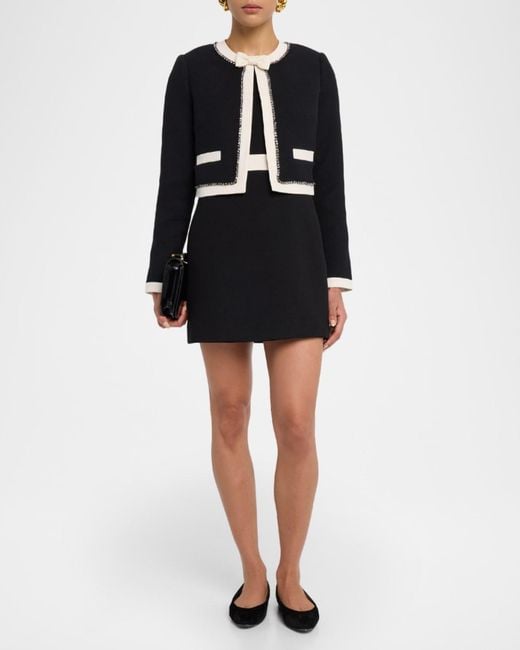 LoveShackFancy Black Ralphette Embellished Bow Jacket