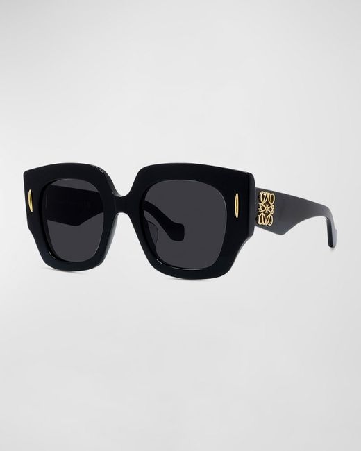 Loewe Black Anagram Acetate Square Sunglasses