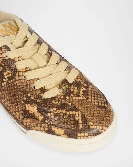 Amiri Natural Python-Embossed Leather Low-Top Sneakers
