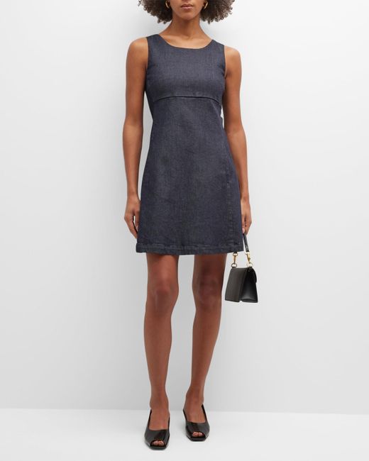 Emporio Armani Blue Sleeveless Fit-&-flare Mini Dress