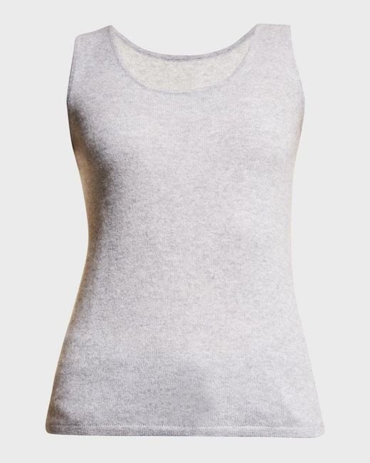 Neiman Marcus Gray Cashmere Basic Tank Top