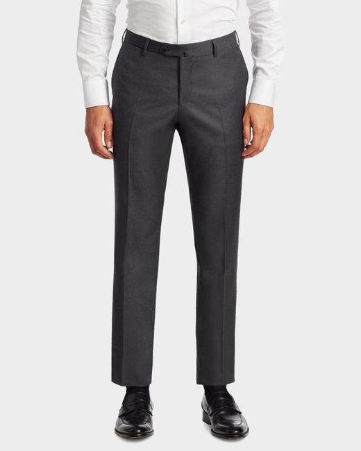 Isaia Gray Apos;S Gregory Basic Wool Trousers for men