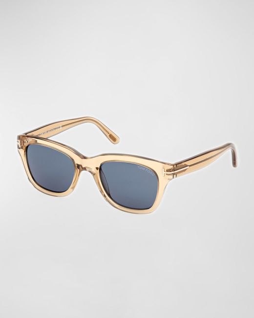 Tom Ford Blue Snowdon Acetate Square Sunglasses for men