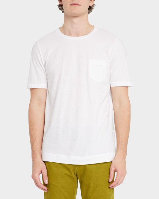 Massimo Alba White Cotton Jersey Pocket T-Shirt for men