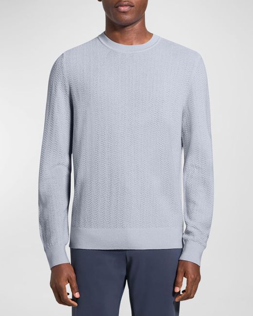 Theory Gray Merino Wool Crewneck Sweater for men