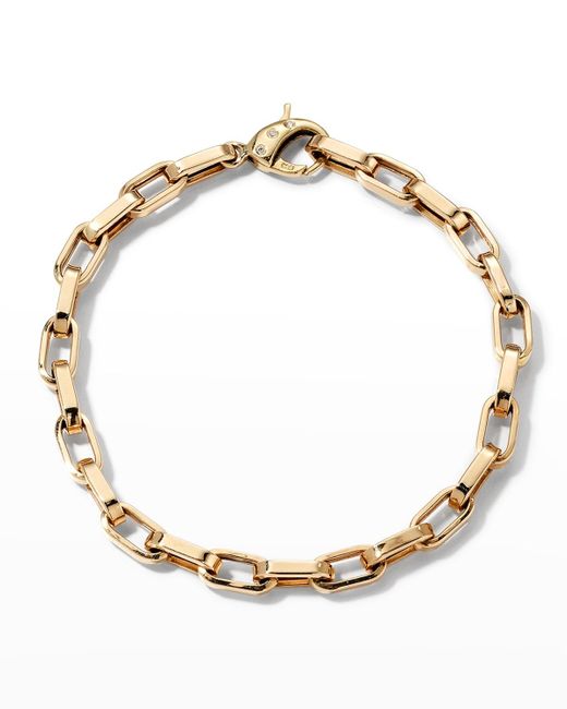 Dru Metallic Antiqued Link Bracelet With Diamond Clasp