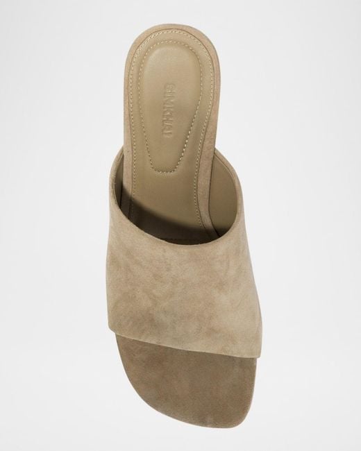 Jonathan Simkhai White Shadow Suede Mule Sandals