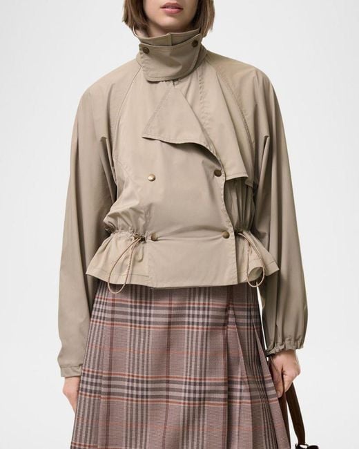 Burberry Natural Rosewin Stretch-Nylon Double-Breasted Jacket