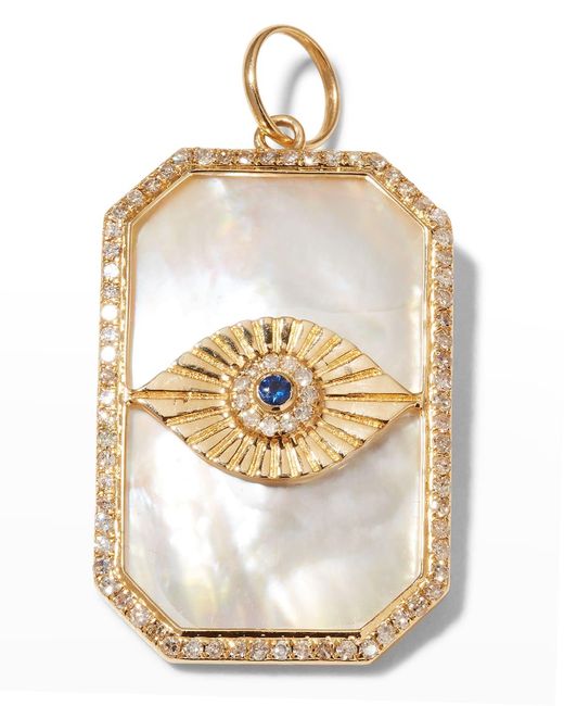 Kastel Jewelry Metallic 14k Gold Diamond & Sapphire Evil Eye Pendant