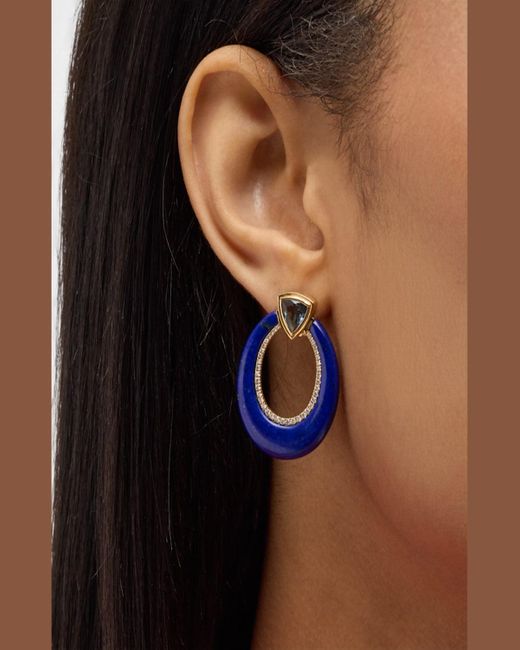 Sorellina Blue 18K And Tourmaline Earrings With Gh-Si Diamonds