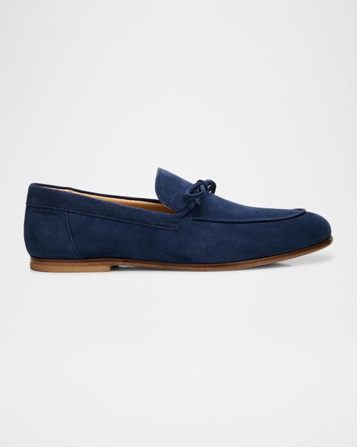 Stuart Weitzman Blue Bennett Suede Loafers for men