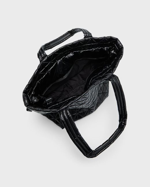 VEE COLLECTIVE Black Medium Quilted Nylon Tote Bag