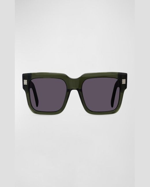 Givenchy Black Gv Day Acetate Square Sunglasses for men