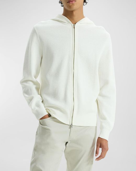 Theory White Myhlo Solid Zip Hoodie for men