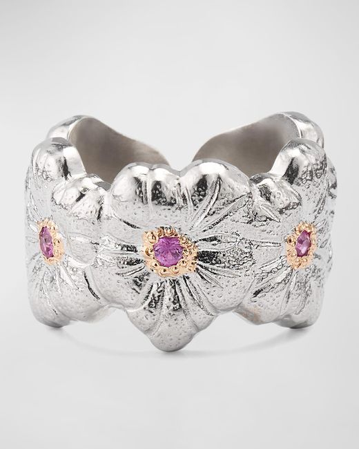 Buccellati Gray Blossoms Sapphires Eternelle Ring, Size 50