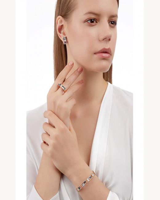 BeeGoddess Metallic Mondrian Multi-diamond Hinge Bracelet