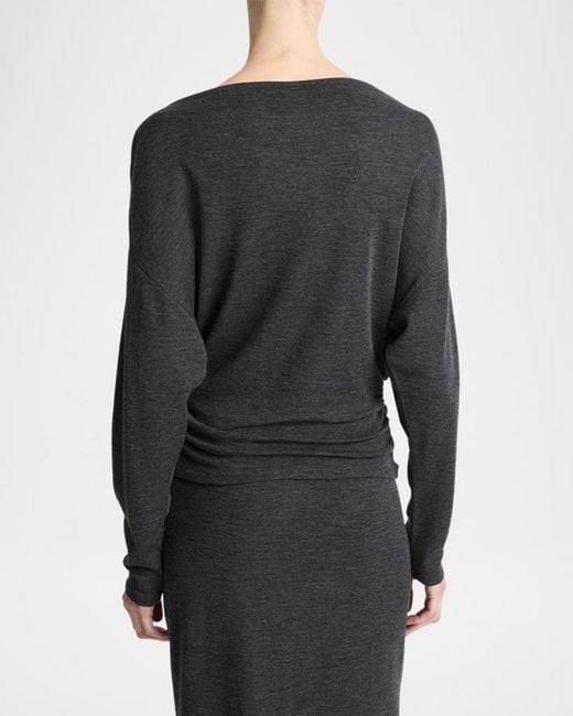 Vince Blue Draped High-Neck Top