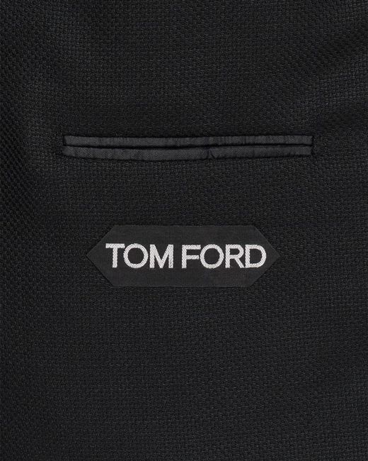Tom Ford Black Wool Single-Breasted Blazer for men