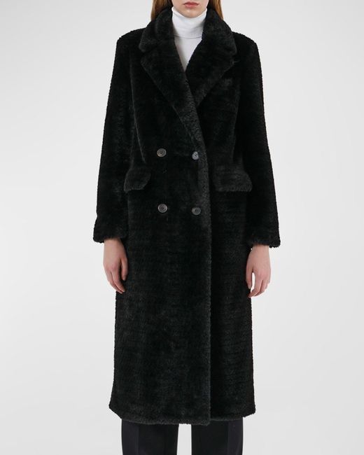 Apparis Astrid Faux Fur Top Coat in Black | Lyst