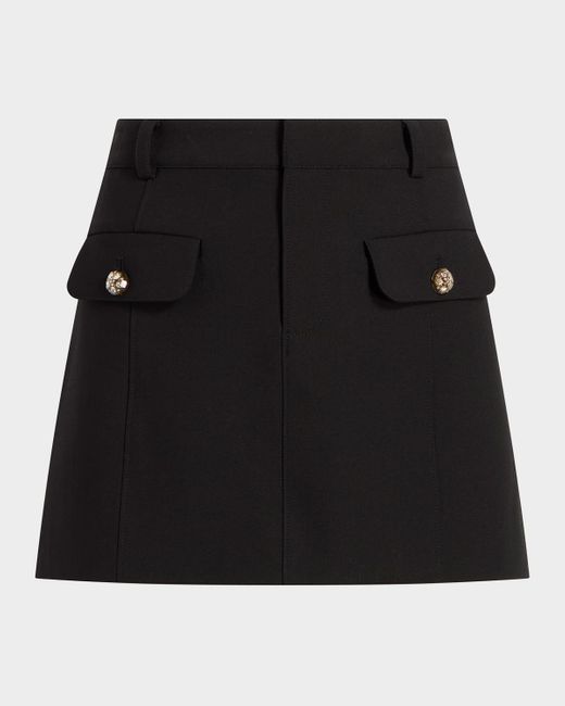 Cinq À Sept Black Lovina A-Line Mini Skirt
