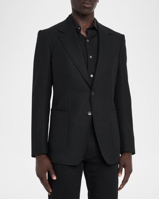 Tom Ford Black Wool Single-Breasted Blazer for men