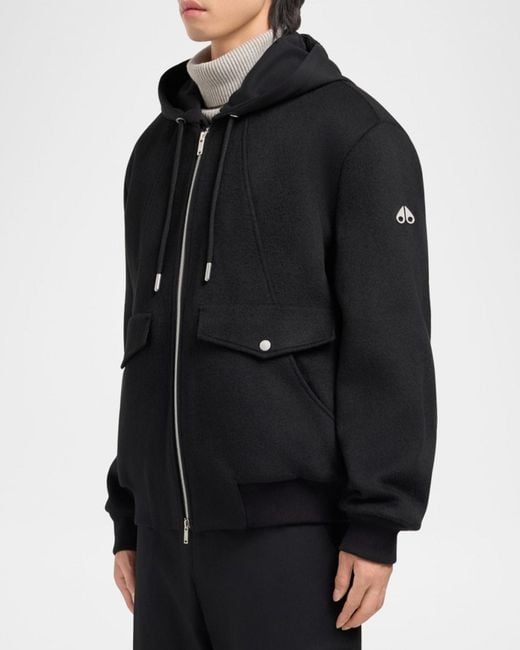 Moose Knuckles Black Apos;S Ellington Bomber Jacket for men