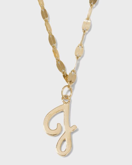 Lana Jewelry Metallic Micro Cursive Initial Necklace