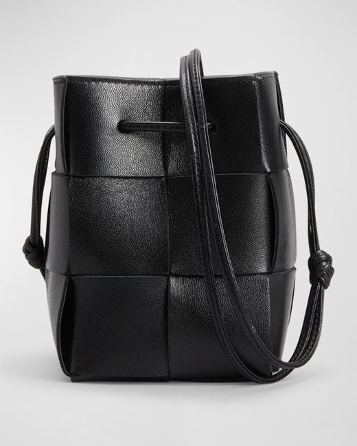 Bottega Veneta Black Mini Cassette Bucket Bag