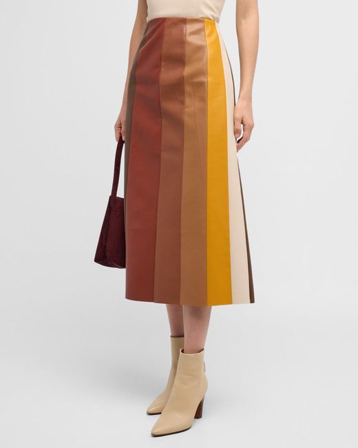 Mother Multicolor The Bits And Pieces Faux-leather Midi Skirt