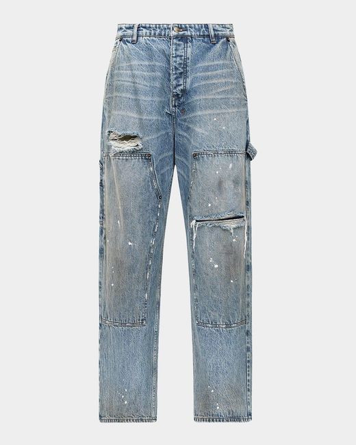 Ksubi Blue Operator Distressed Carpenter Jeans for men