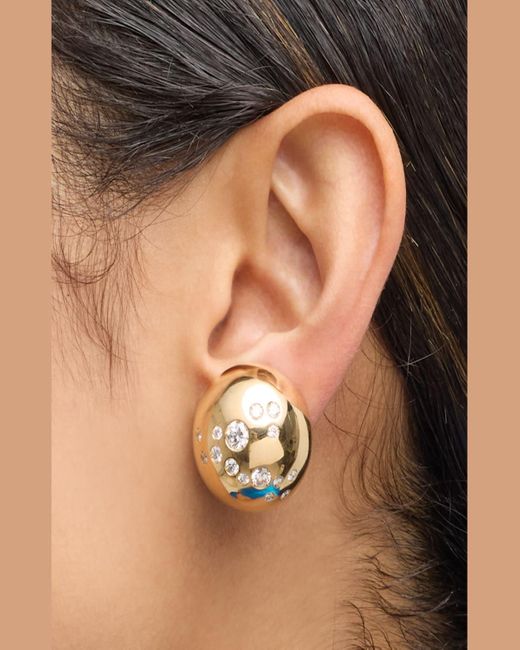 Verdura Metallic Domed Constellation Clip Earrings