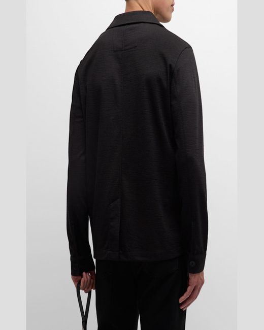 John Varvatos Black Kenmare Textured Chore Jacket for men