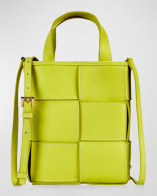 Gigi New York Yellow Chloe Mini Woven Shopper Top-Handle Bag
