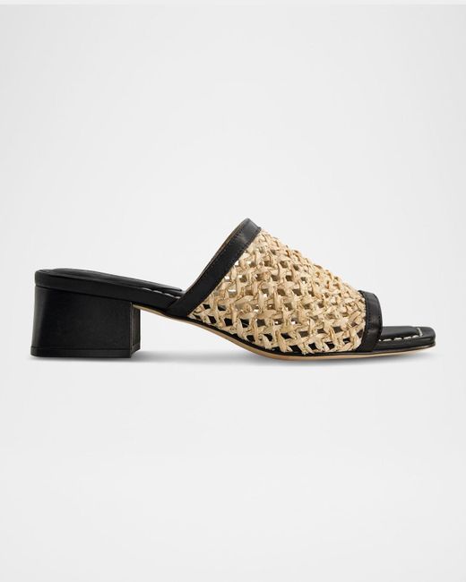 Bernardo White Jenne Raffia Slide Sandals