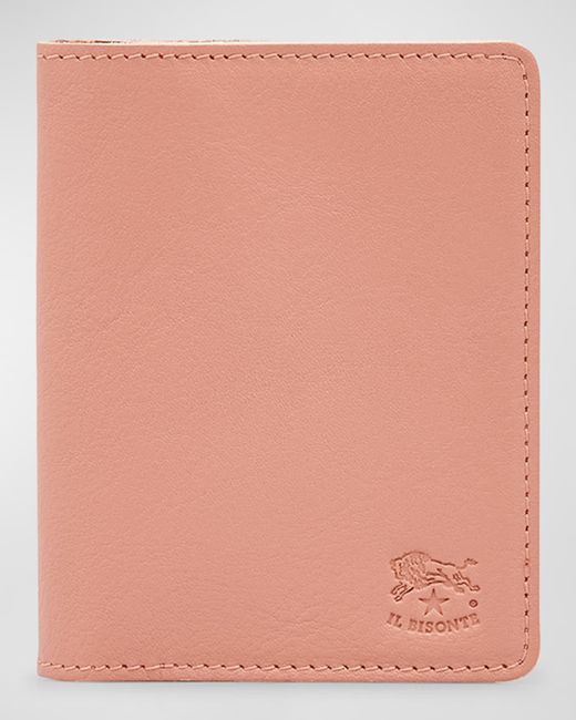 Il Bisonte Pink Classic Bifold Leather Card Case