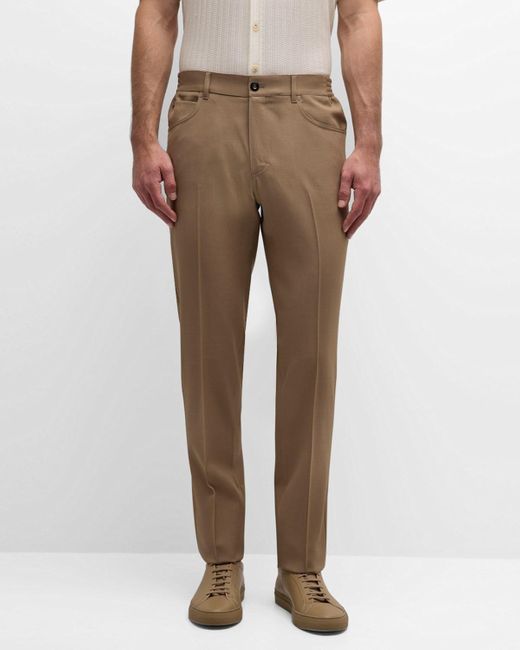 Stefano Ricci Natural Wool Stretch 5-Pocket Pants for men