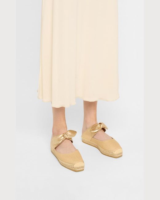 Jimmy Choo Metallic Reka Raffia And Leather Flats