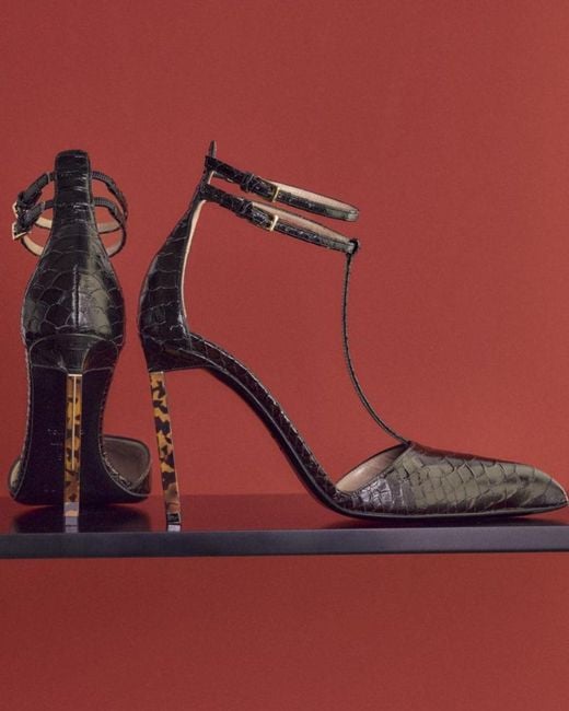 Tom Ford Red Python-Effect Leather Pumps