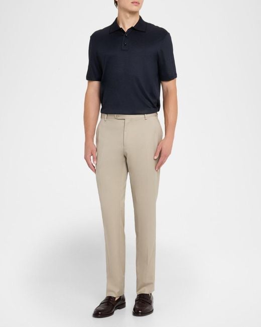 Brioni Natural Apos;S Wool Twill Flat-Front Pants for men