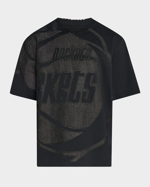 Purple Black Houston Rockets Mesh T-Shirt for men