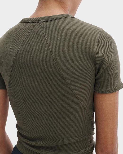Rag & Bone Green The Essential Ribbed Tee