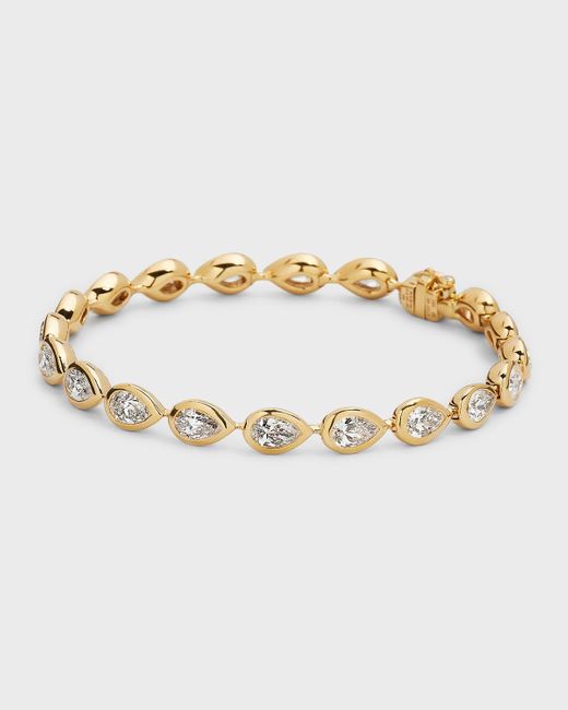 Rahaminov Diamonds Metallic 18k Yellow Gold Pear Diamond Line Bracelet