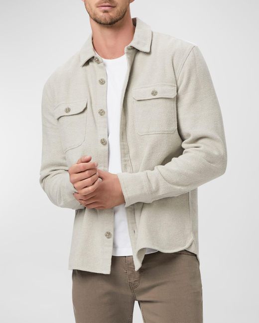 PAIGE Natural Wilbur Brushed Twill Overshirt for men