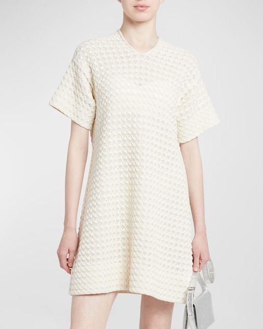 Jil Sander Natural Textured Mini Dress