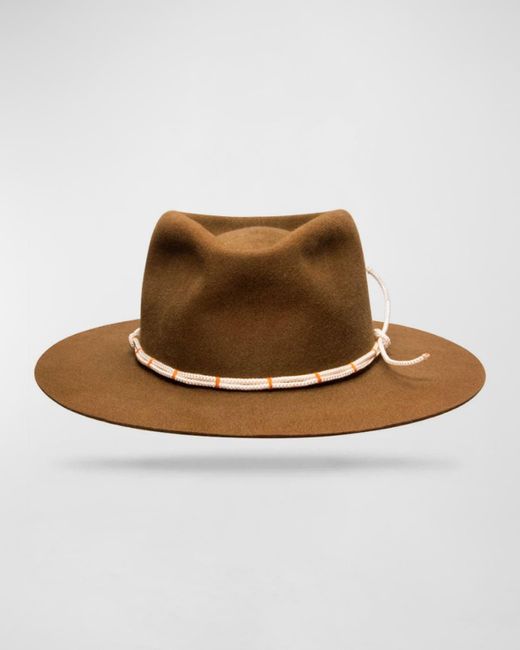 Worth & Worth by Orlando Palacios Brown Mule Kick Beaver Felt Fedora Hat for men
