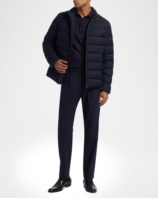 Herno Blue Apos;S Wool Blend Puffer Jacket for men
